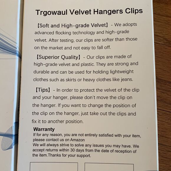 20 piece X2 velvet hanger clips. - Picture 5 of 7